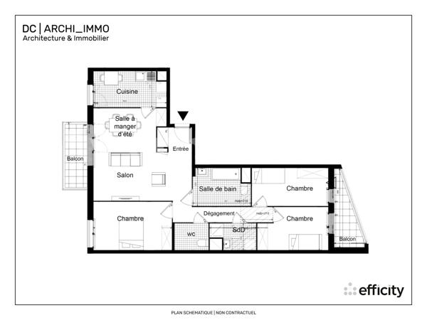 Appartement 4 pièces - 100 m² Exclusivité efficity