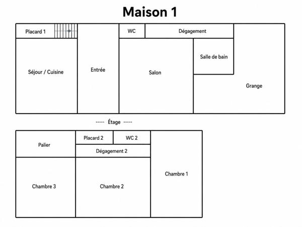 Ensemble immobilier avec 3 maisons sur 5 110 m² – Moragne 17430