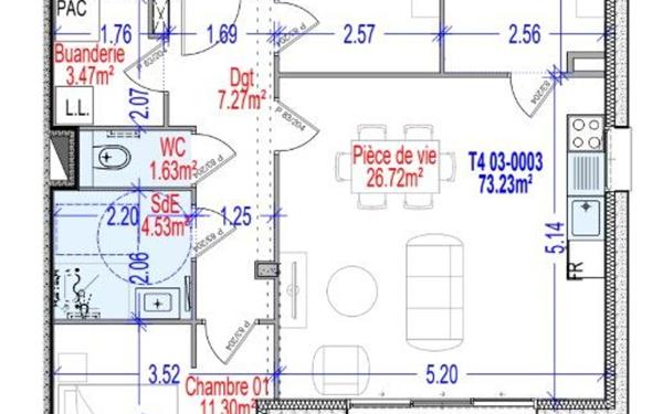 Appartement à vendre    4 pièces • 73,23 m2 Surzur
