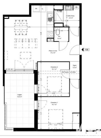 Appartement à vendre 3 pièces 63,2 m² Saint-Vincent-de-Paul