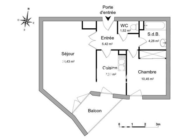 Location Appartement 2 pièces 53.2 m² - 31 RUE NICOLAS CHORIER Grenoble 38000
