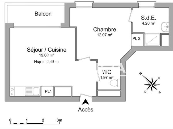 Location Appartement 2 pièces 37.52 m² - CONSTELLATION Nantes 44300