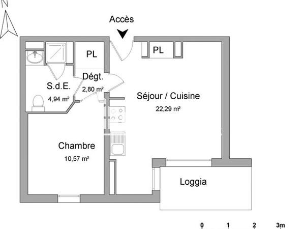 Location Appartement 2 pièces 40.7 m² - 3 & 5 RUE DU DOCTEUR JANVIER Coueron 44220