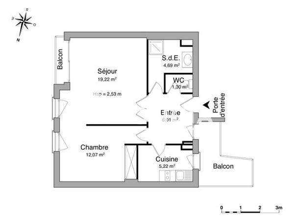 Location Appartement 2 pièces 48.7 m² - RESIDENCE L'YON D'OR - SUCCESSION ET VENTE EN COURS La Roche Sur Yon 85000