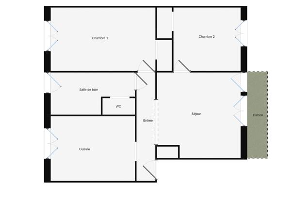 Appartement 3 pièces - 54 m²