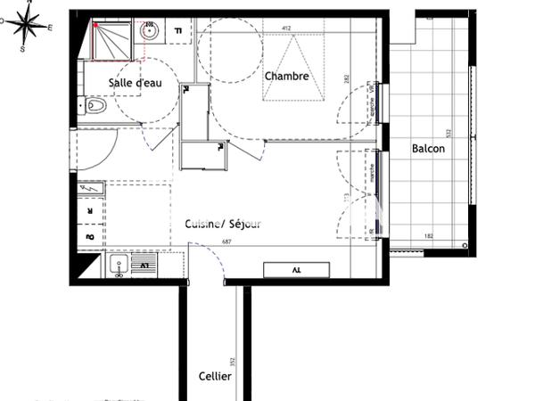 Location Appartement 2 pièces 44.1 m² - 90 CHEMIN DU MAS DE TESTE Nimes 30000