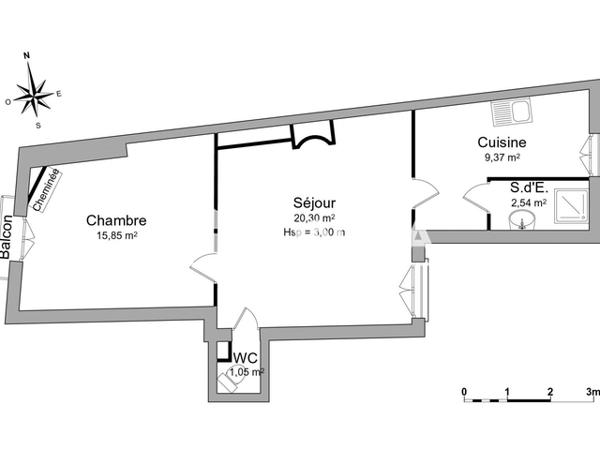 Location Appartement 2 pièces 49.11 m² - 33 RUE EUGENE HUGO Nancy 54000