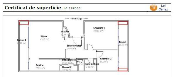 Appartement 3 pièces - 56 m² Exclusivité efficity