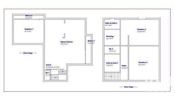 Appartement à vendre 3 pièces 82,15 m² Saint-Gratien