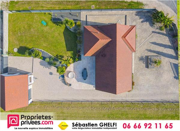 maison de plain-pied avec 3 chambres-garage-appentis-terrain de 2880 m²