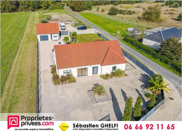 maison de plain-pied avec 3 chambres-garage-appentis-terrain de 2880 m²