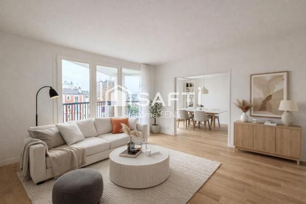 Courbevoie – Dernier étage, 94 m² avec balcon