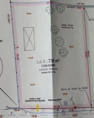Vente Terrain 736 m2 à Anet