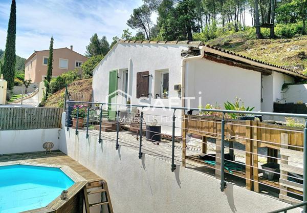 Maison 170 m² divisée en 2 logements + studio – Terrain 965 m² avec piscine