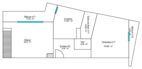 Appartement 4 pièces                                        - 44600 Saint-Nazaire Réf : 3692