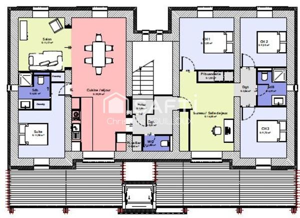 Appartement réhabilité haut de gamme, 4 chambres, 2SDB, terrasse, parking