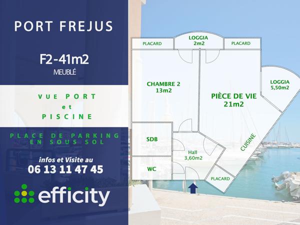 Appartement 2 pièces - 41 m² Exclusivité efficity