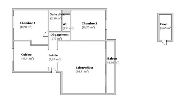 Appartement à vendre 3 pièces 66 m² Oullins-Pierre-Bénite