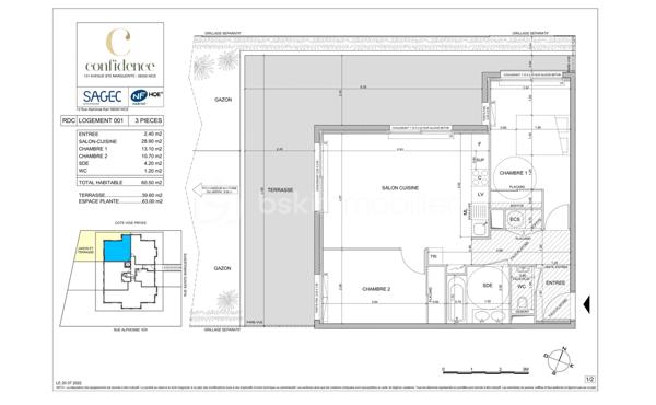 Appartement de 60,50 m²