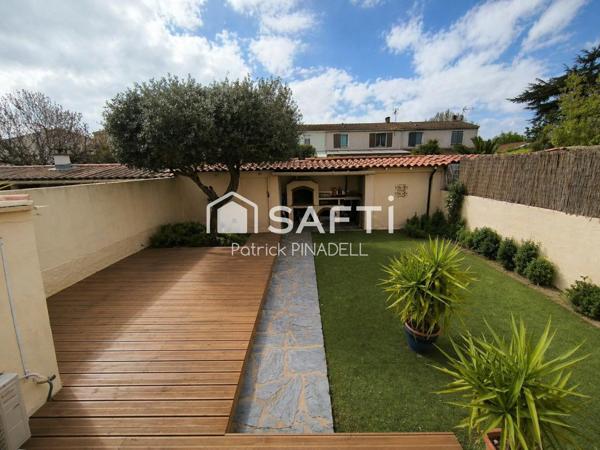 Maison type T4, 2 faces, 3 chambres, cuisine, pièce de vie, garage, jardin