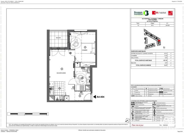 Appartement à vendre 2 pièces 46 m² Bois-Colombes