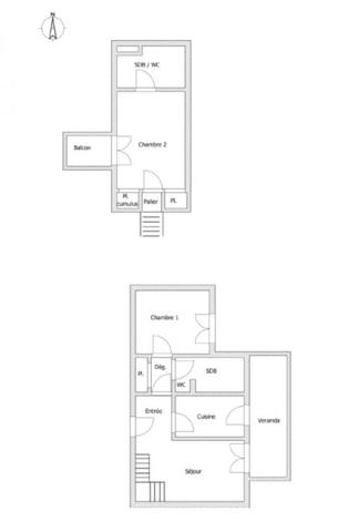 Duplex 3 pièces derniers étages - véranda & balcon, vue mer imprenable à Calvi