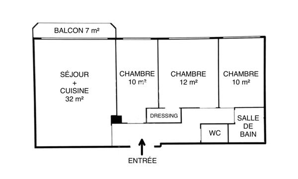 Appartement 4 pièces - 90 m² Exclusivité efficity