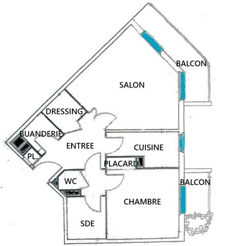 Appartement 2 pièces - 60 m²