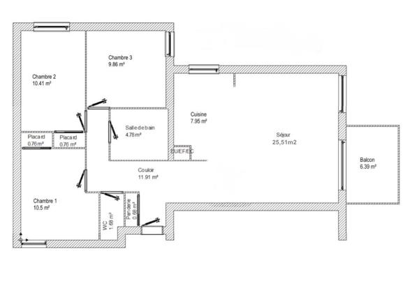 Appartement à vendre 4 pièces 81 m² Châtenay-Malabry
