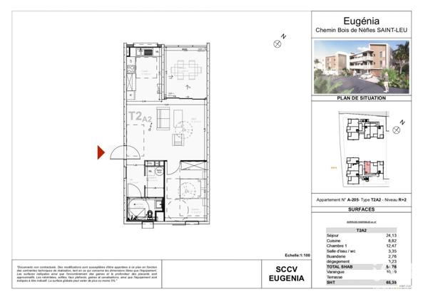 Appartement à vendre 2 pièces 65 m² LE PITON-SAINT-LEU