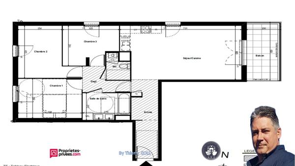 APPARTEMENT T4 RILLIEUX LA PAPE DE  81.05 m2  - 3 CHAMBRES