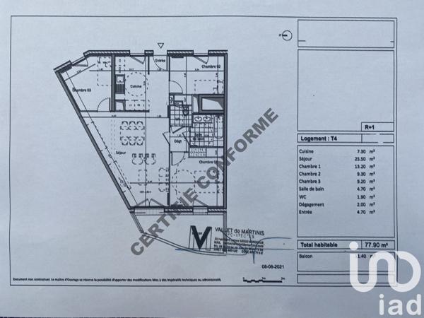 Appartement à vendre 4 pièces 78 m² Mérignac