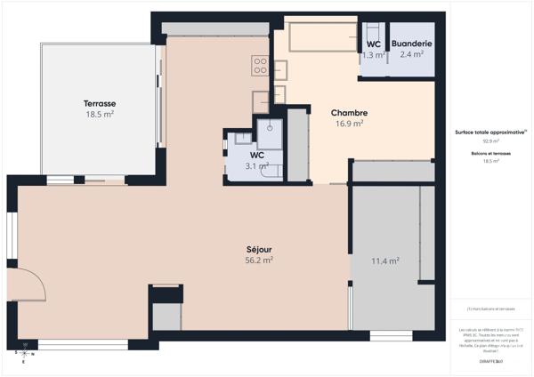 Appartement Loft à vendre  3 pièces - 92,87 m 2   BAGNEUX  - 92