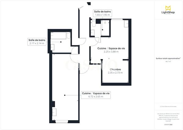Vente Appartement 2 pièces de 48m² - 69009 Lyon