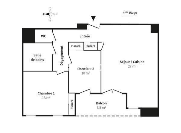 Appartement 3 pièces - 64 m² Exclusivité efficity