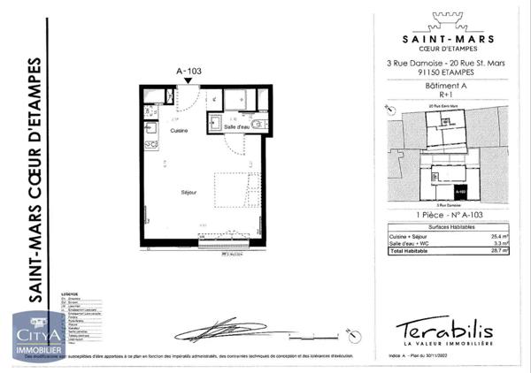 Appartement à louer 1 pièce 28.7m²