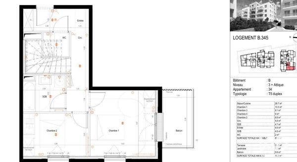Appartement (neuf) à vendre 5 pièces 89 m² Orly