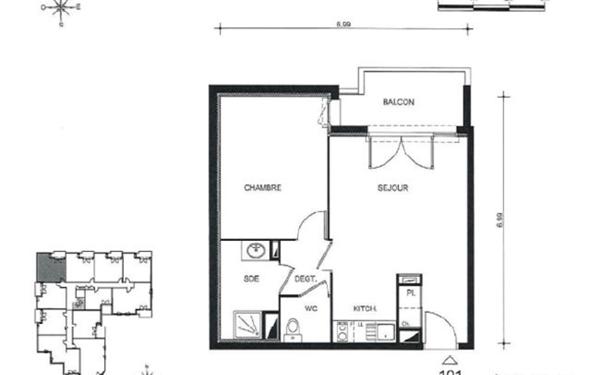 Appartement à vendre    2 pièces • 42,29 m2 Saint-André-de-Cubzac