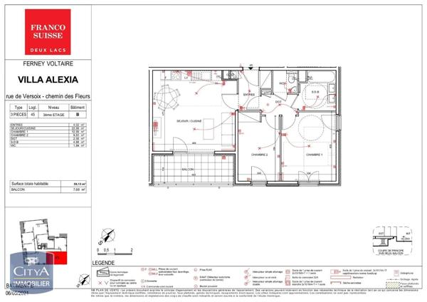 Appartement à louer 3 pièces 59.13m² Ferney-Voltaire (01210)