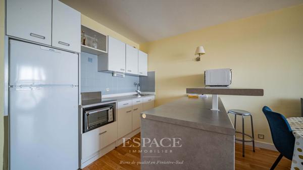 À vendre, dans le triangle d'or Concarnois - face à la mer : appartement 2 pièces avec terrasse
