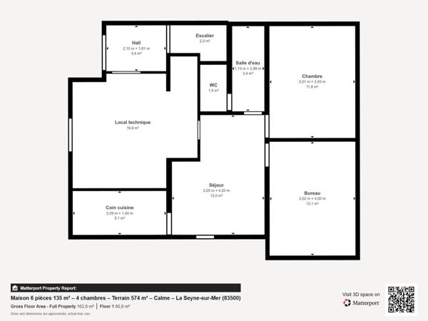 Maison 6 pièces 135 m² – 4 chambres – Terrain 574 m² – Calme – La Seyne-sur-Mer (83500)