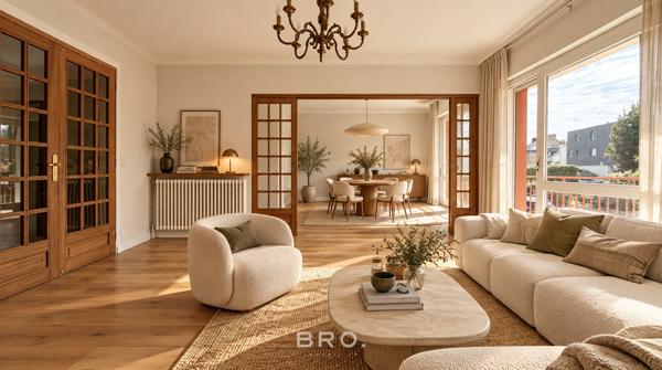 APPARTEMENT À VENDRE - 3 PIÈCES - 84M2 - BALCON SUD - GARAGE - VANNES LA MADELEINE