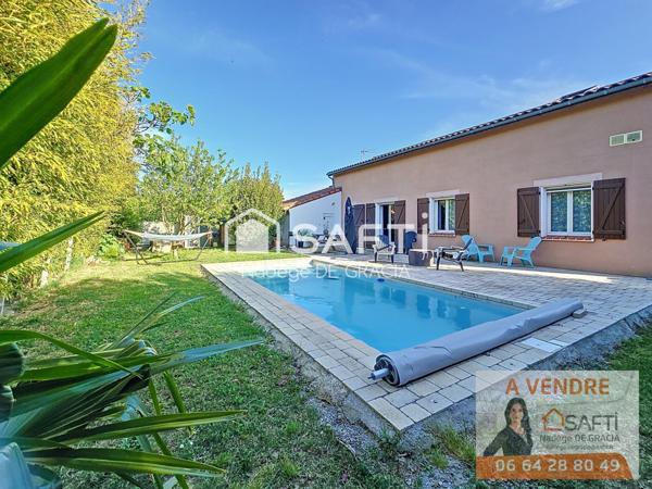 Maison T6 144 m2 avec piscine & garage centre Baziege