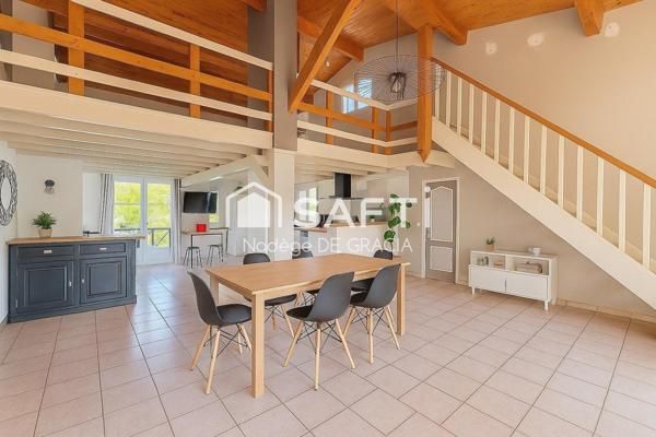 Maison T6 144 m2 avec piscine & garage centre Baziege