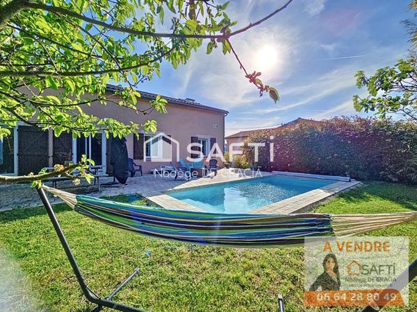 Maison T6 144 m2 avec piscine & garage centre Baziege