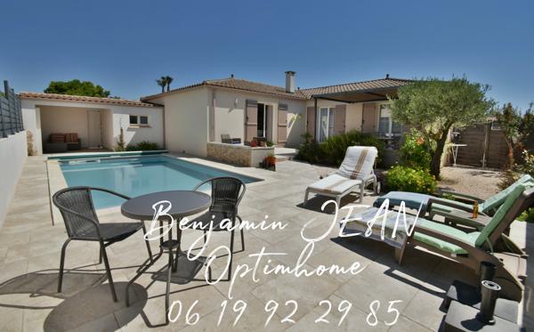 Sérignan – Villa plain-pied 131 m² avec piscine, 4 chambres et prestations de qualité