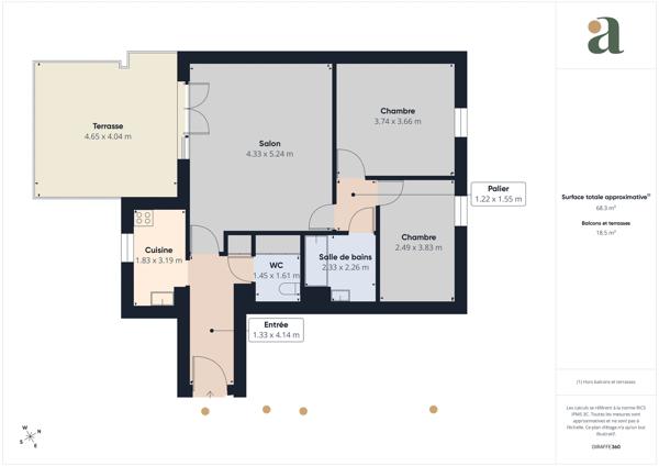 À 2 pas de la Cité du Vin — Appartement T3 Lumineux avec Terrasse de 18 m² & Parking
