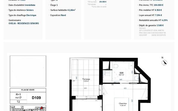 Appartement à vendre    2 pièces • 41,66 m2 Narbonne