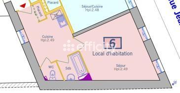 Appartement 1 pièce - 35 m² Exclusivité efficity