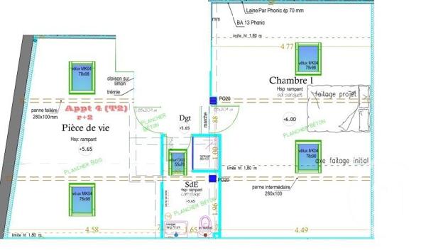Appartement T2 à vendre  2 pièces - 46,85 m2 MONTAUBAN - 82